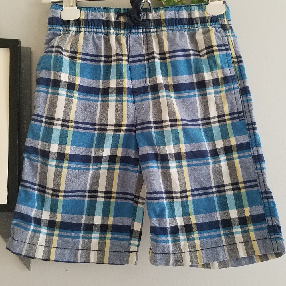 Boy's‎ Gymboree Plaid Cargo Shorts Blue White 7